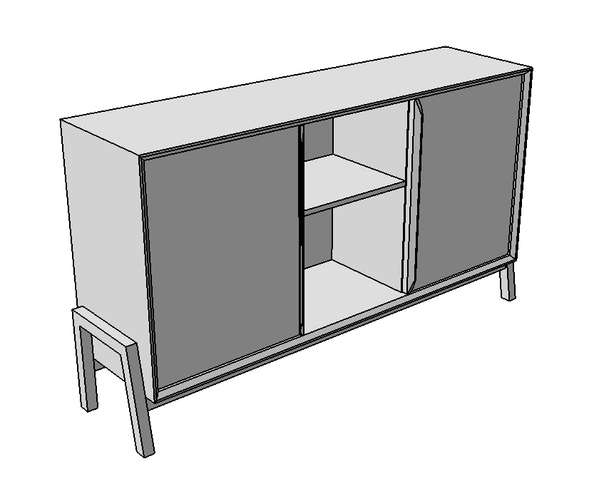 Atelier_Topobois visuels buffet hifi 3D Meuble buffet Hi-Fi vinyle rendu 3D